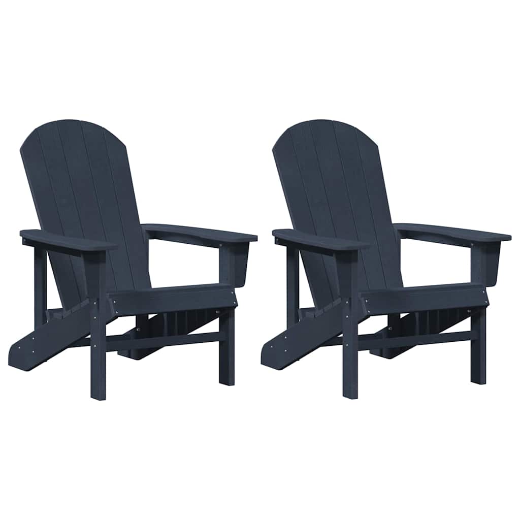 Gartenstuhl 2 Stk. Marineblau Polyethylen