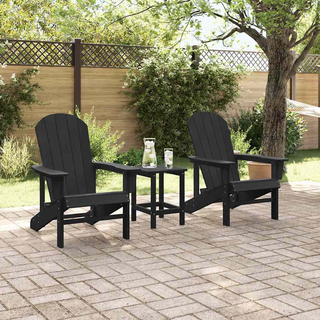Gartenstuhl 2 stk. Schwarz Polyethylen