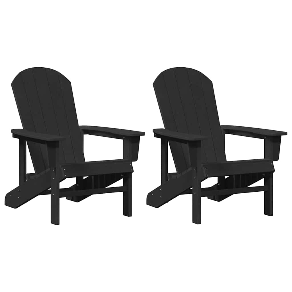 Gartenstuhl 2 stk. Schwarz Polyethylen