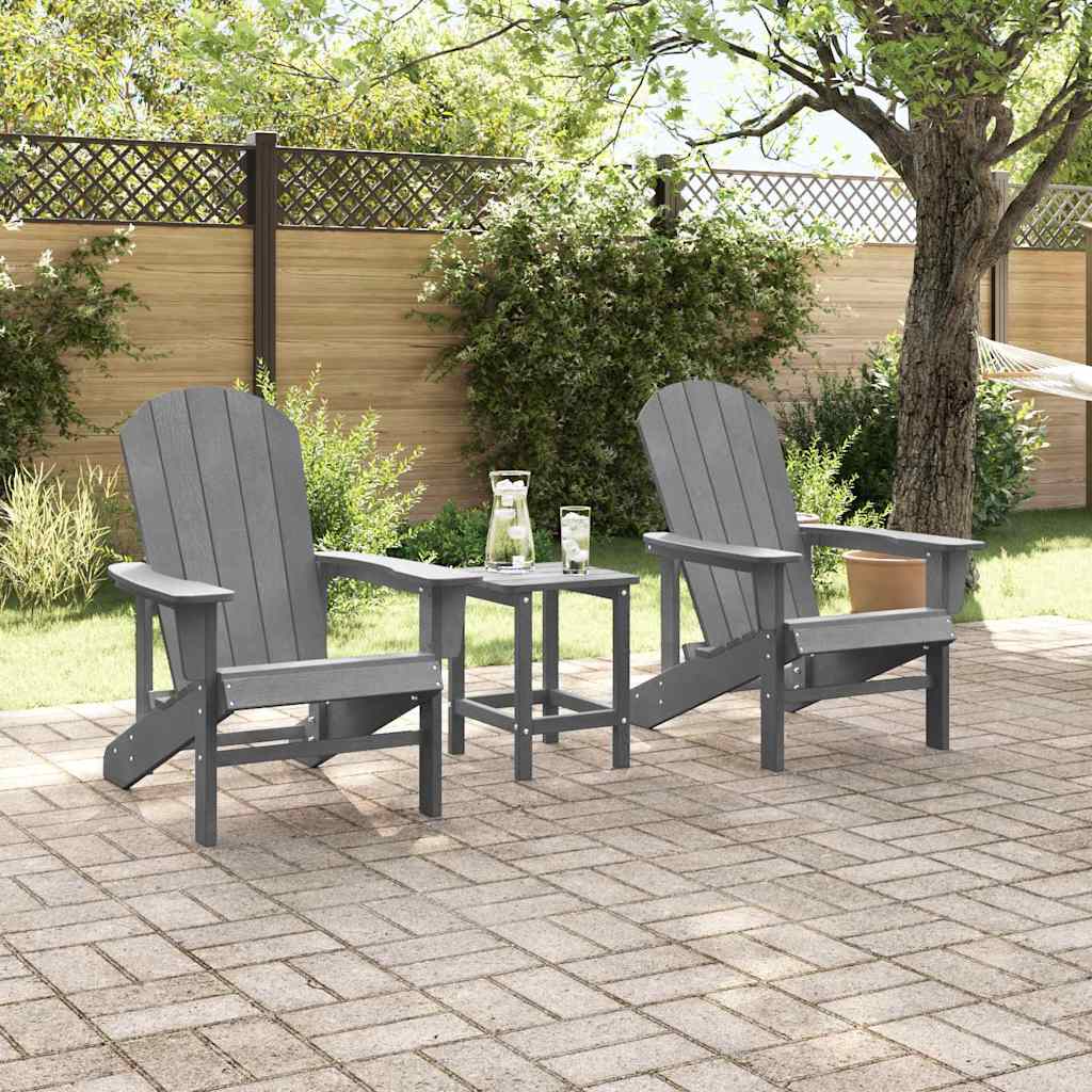 Gartenstuhl 2 stk. Hellgrau Polyethylen