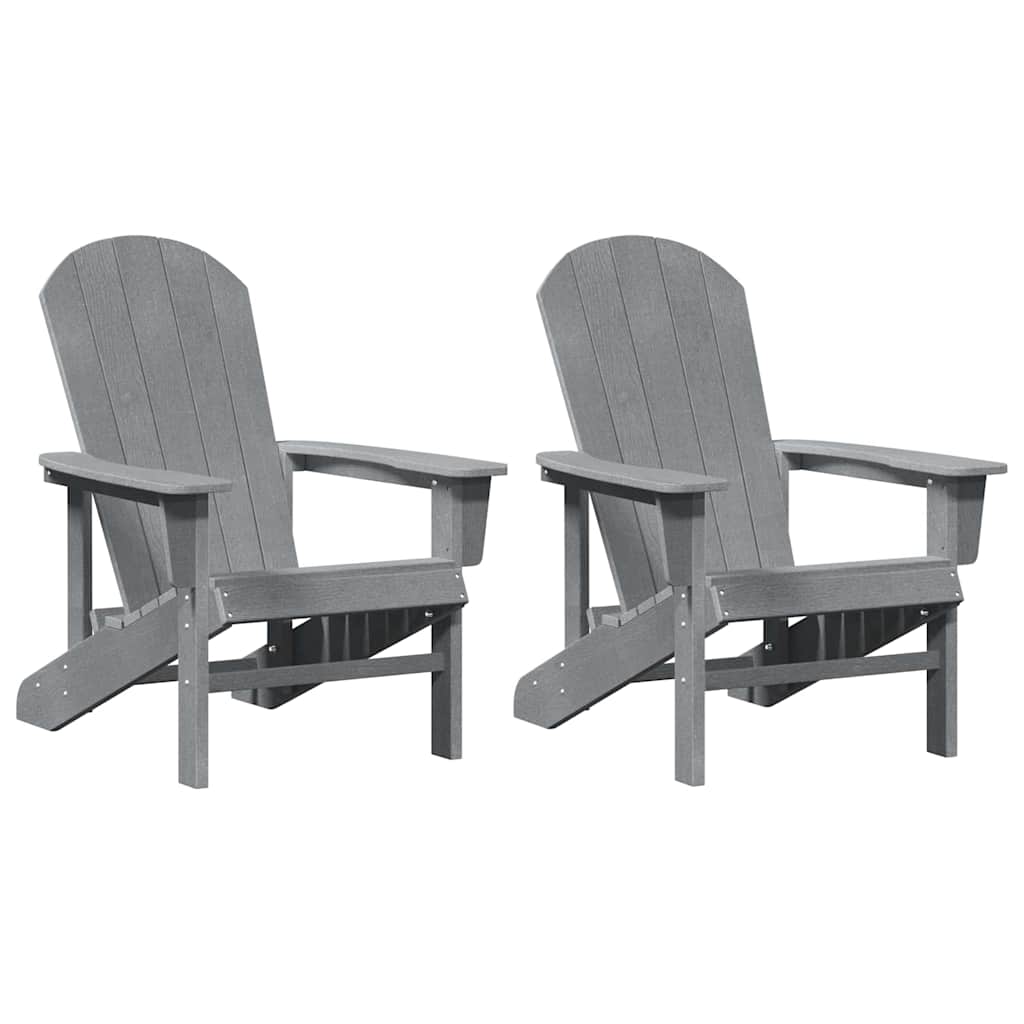 Gartenstuhl 2 stk. Hellgrau Polyethylen