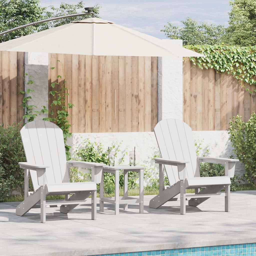 Gartenstuhl 3 stk. Weiß Polyethylen
