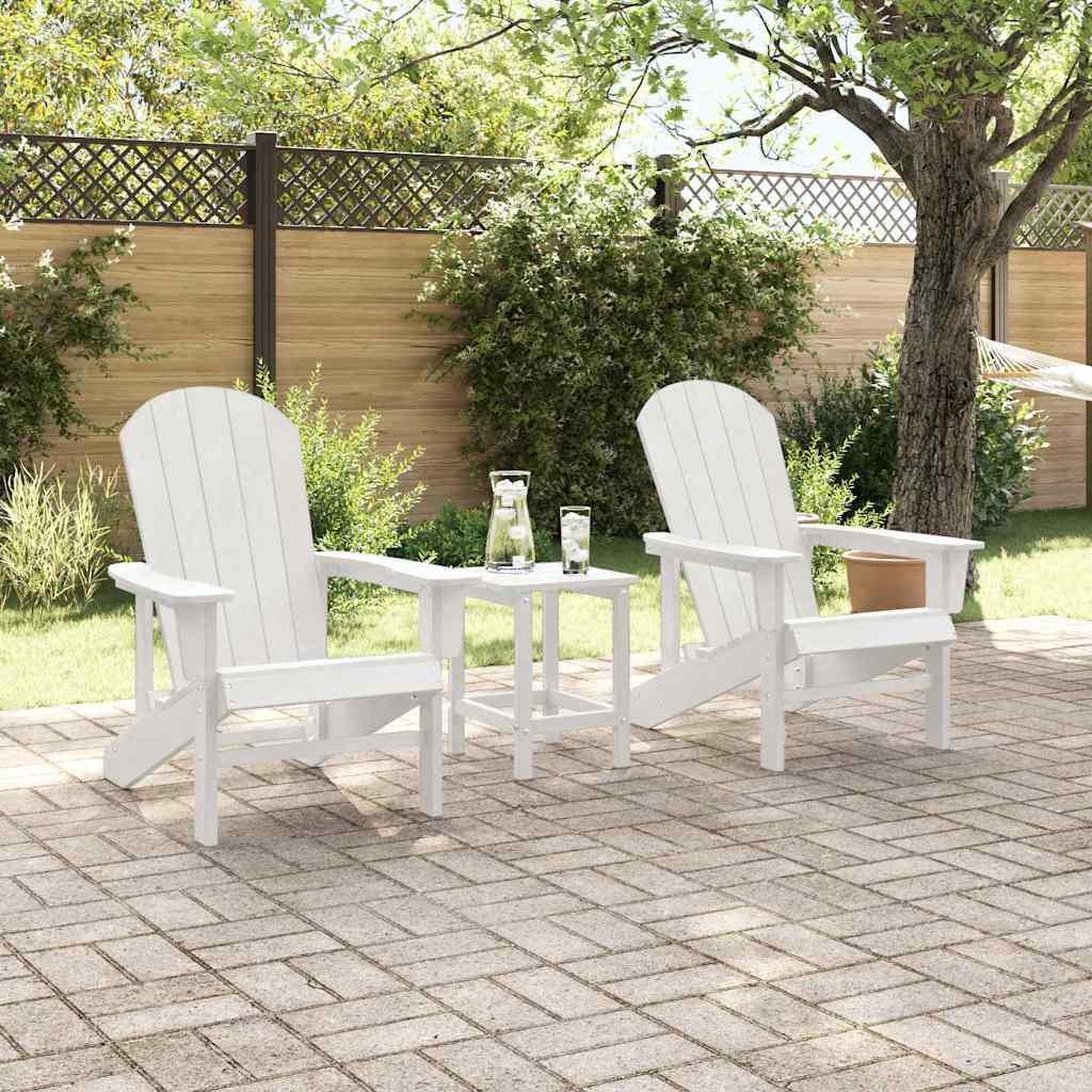 Gartenstuhl 3 stk. Weiß Polyethylen