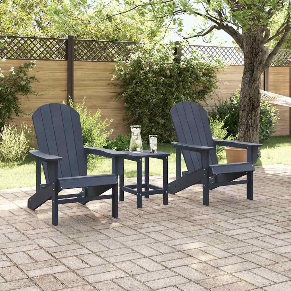 Gartenstuhl 3 stk. Marineblau Polyethylen