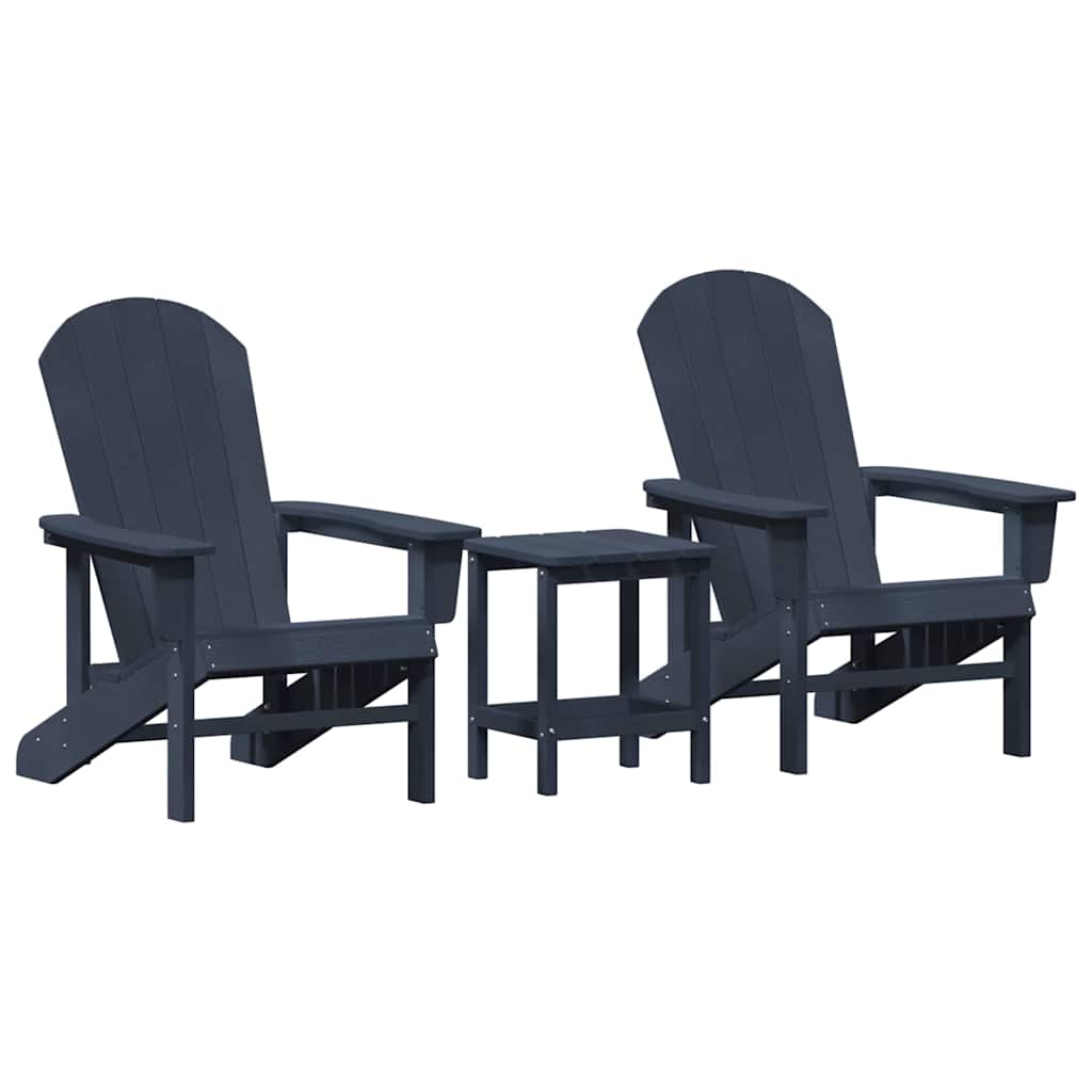 Gartenstuhl 3 stk. Marineblau Polyethylen