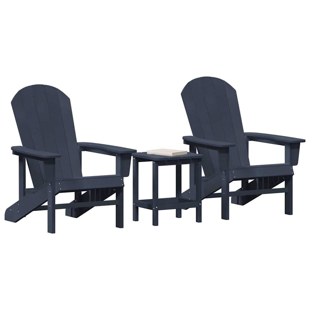 Gartenstuhl 3 stk. Marineblau Polyethylen