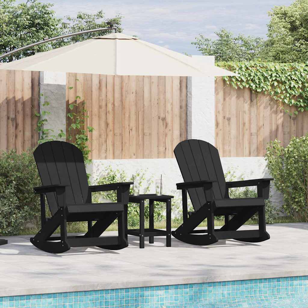 Adirondack Schaukelstühle 2 Stk. Schwarz HDPE