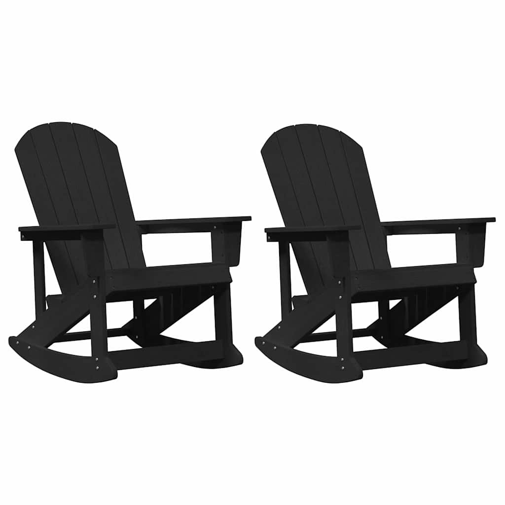 Adirondack Schaukelstühle 2 Stk. Schwarz HDPE