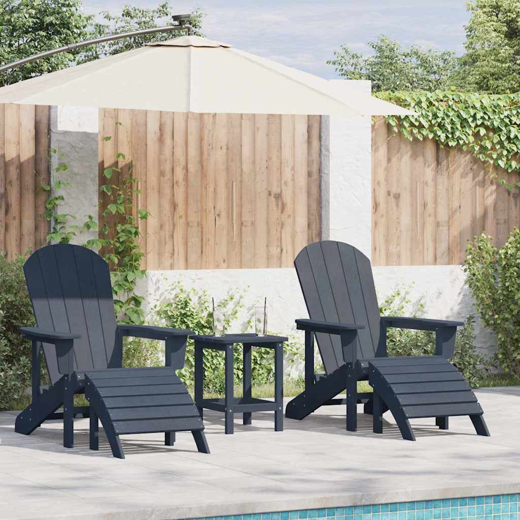 Gartenstuhl 2 stk. Marineblau Polyethylen
