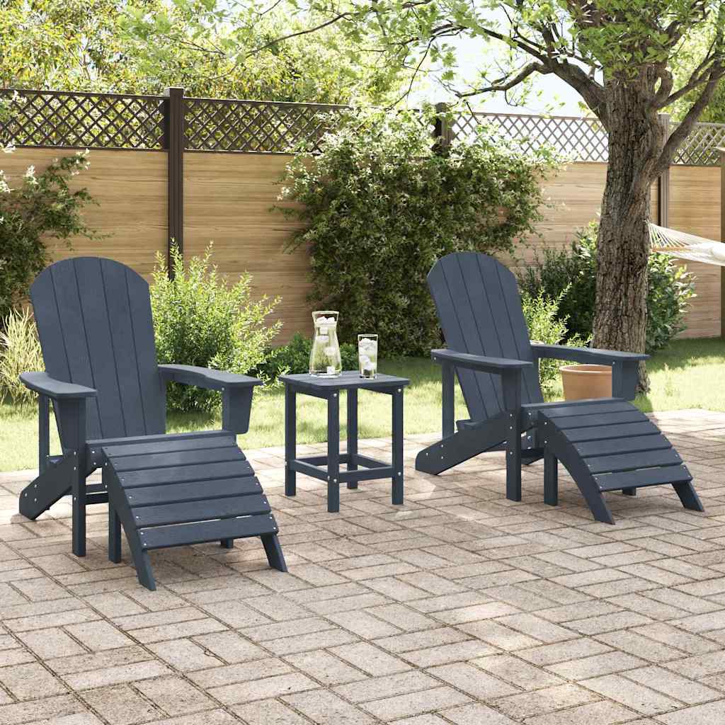 Gartenstuhl 2 stk. Marineblau Polyethylen
