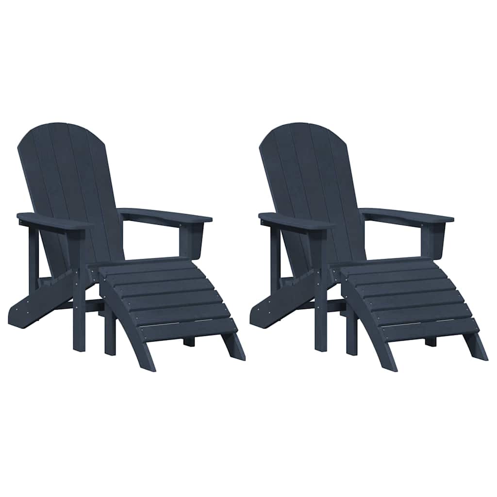 Gartenstuhl 2 stk. Marineblau Polyethylen