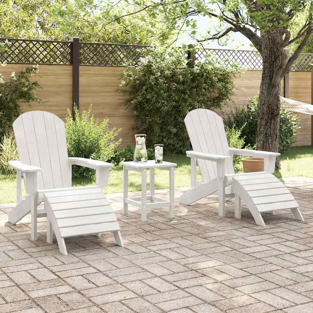 Gartenstuhl 3 Stk. Weiß Polyethylen