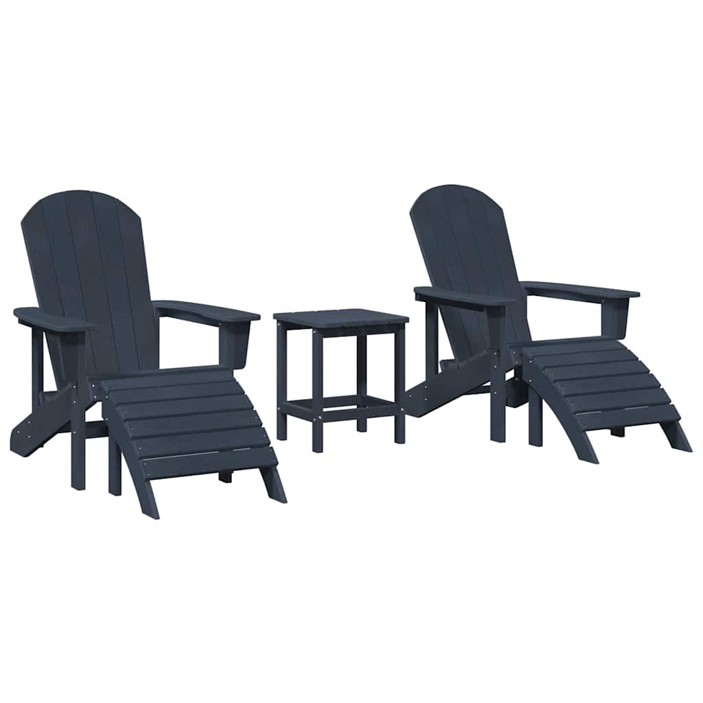 Gartenstuhl 3 stk. Marineblau Polyethylen