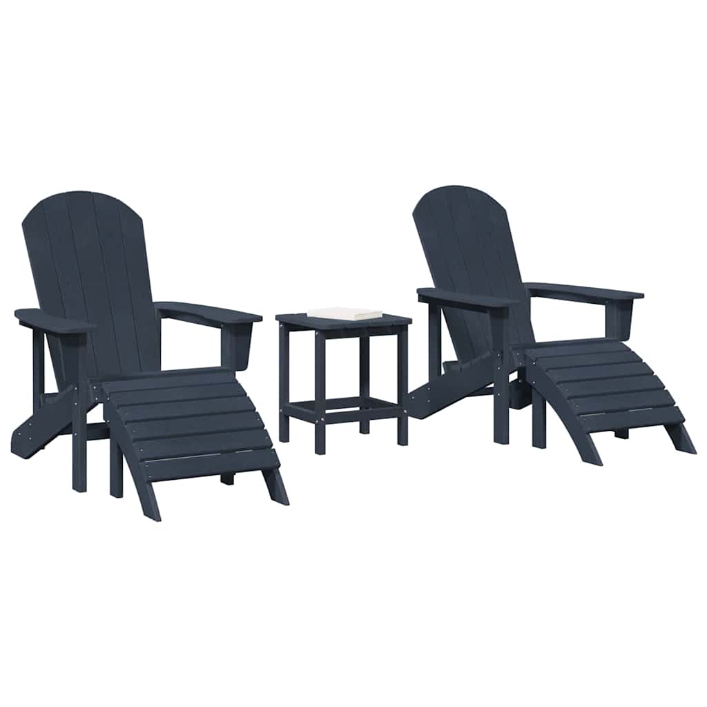 Gartenstuhl 3 stk. Marineblau Polyethylen