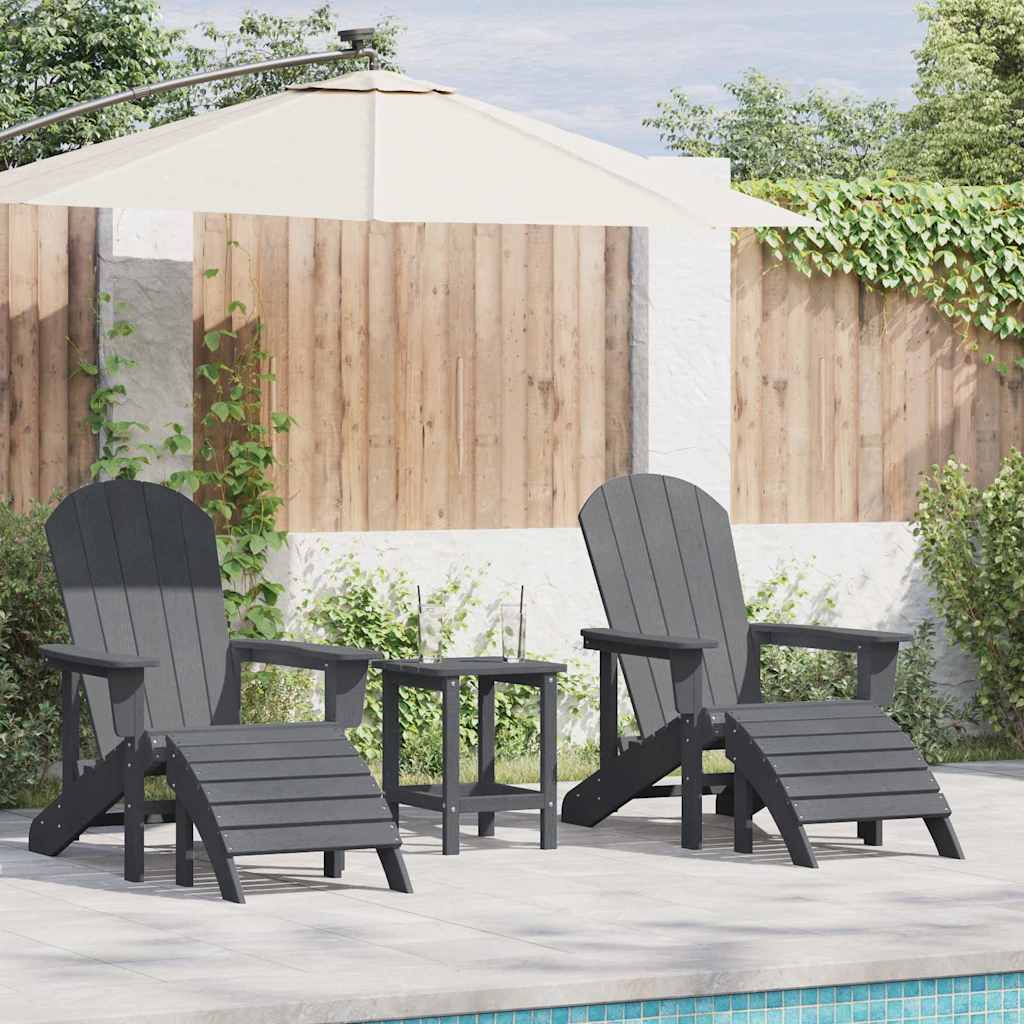 Gartenstuhl 3 Stk. Hellgrau Polyethylen