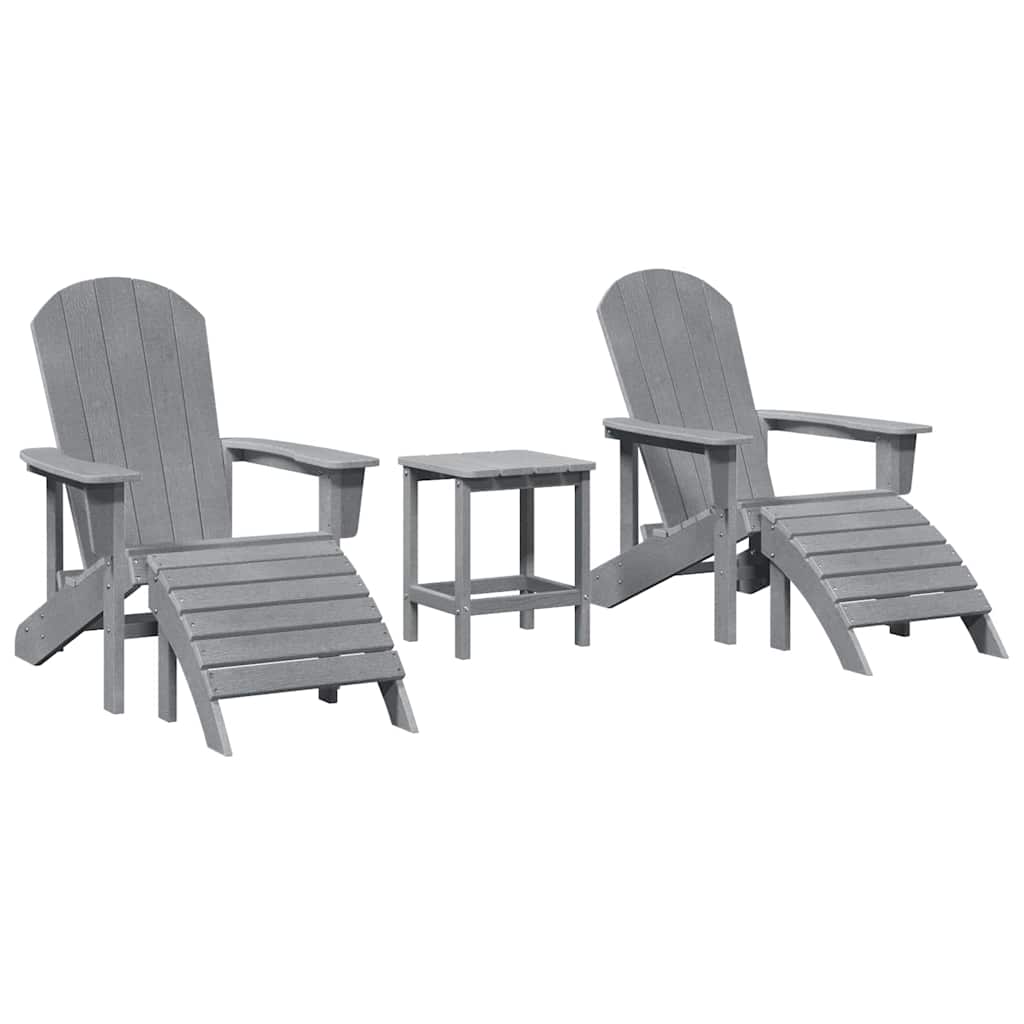 Gartenstuhl 3 Stk. Hellgrau Polyethylen