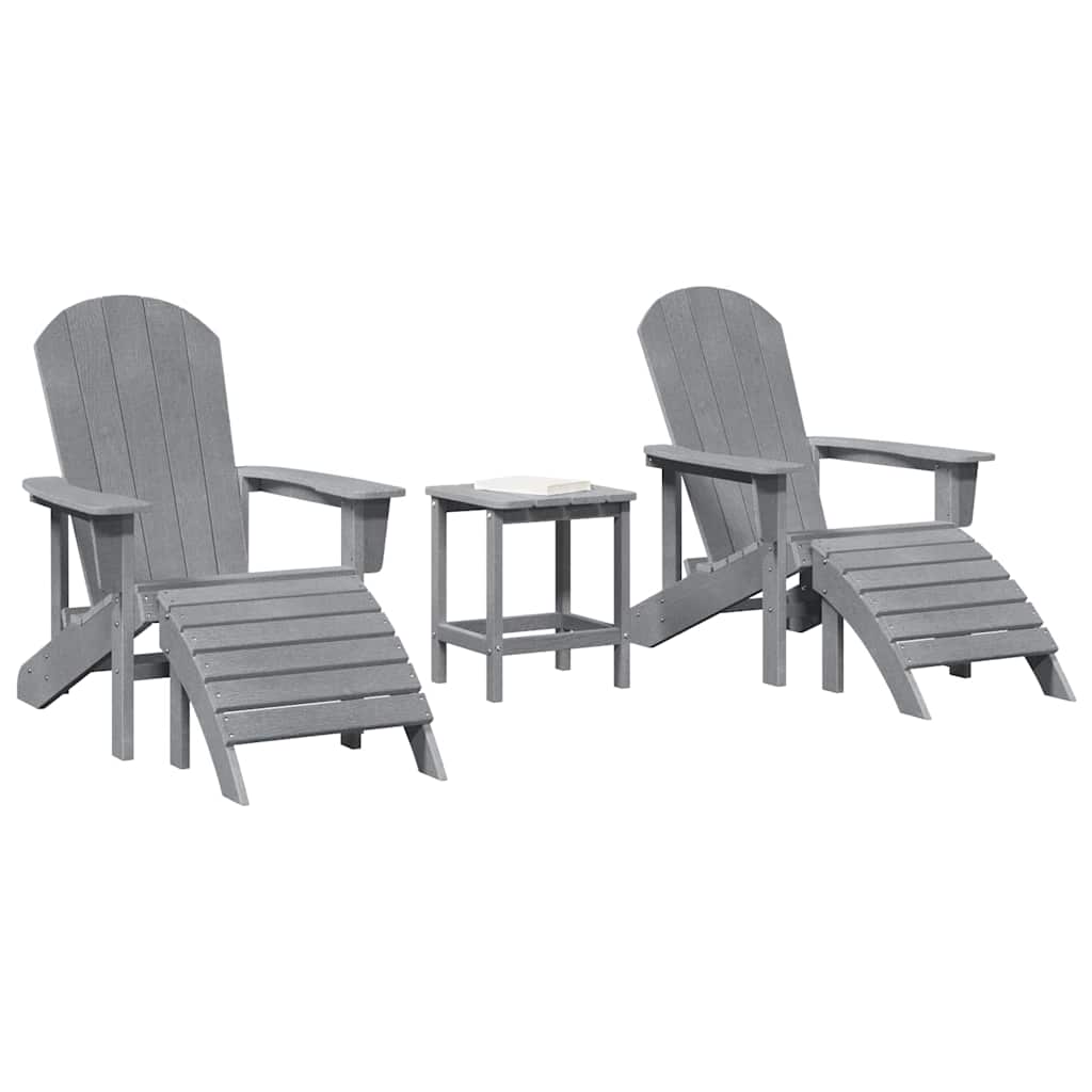 Gartenstuhl 3 Stk. Hellgrau Polyethylen