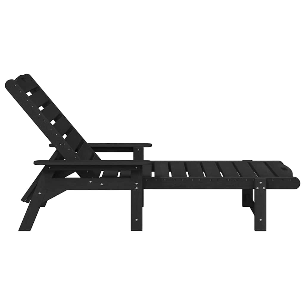 Sonnenliege 2 pcs Schwarz 195,5 x 53 x 98,5 cm Polyethylen