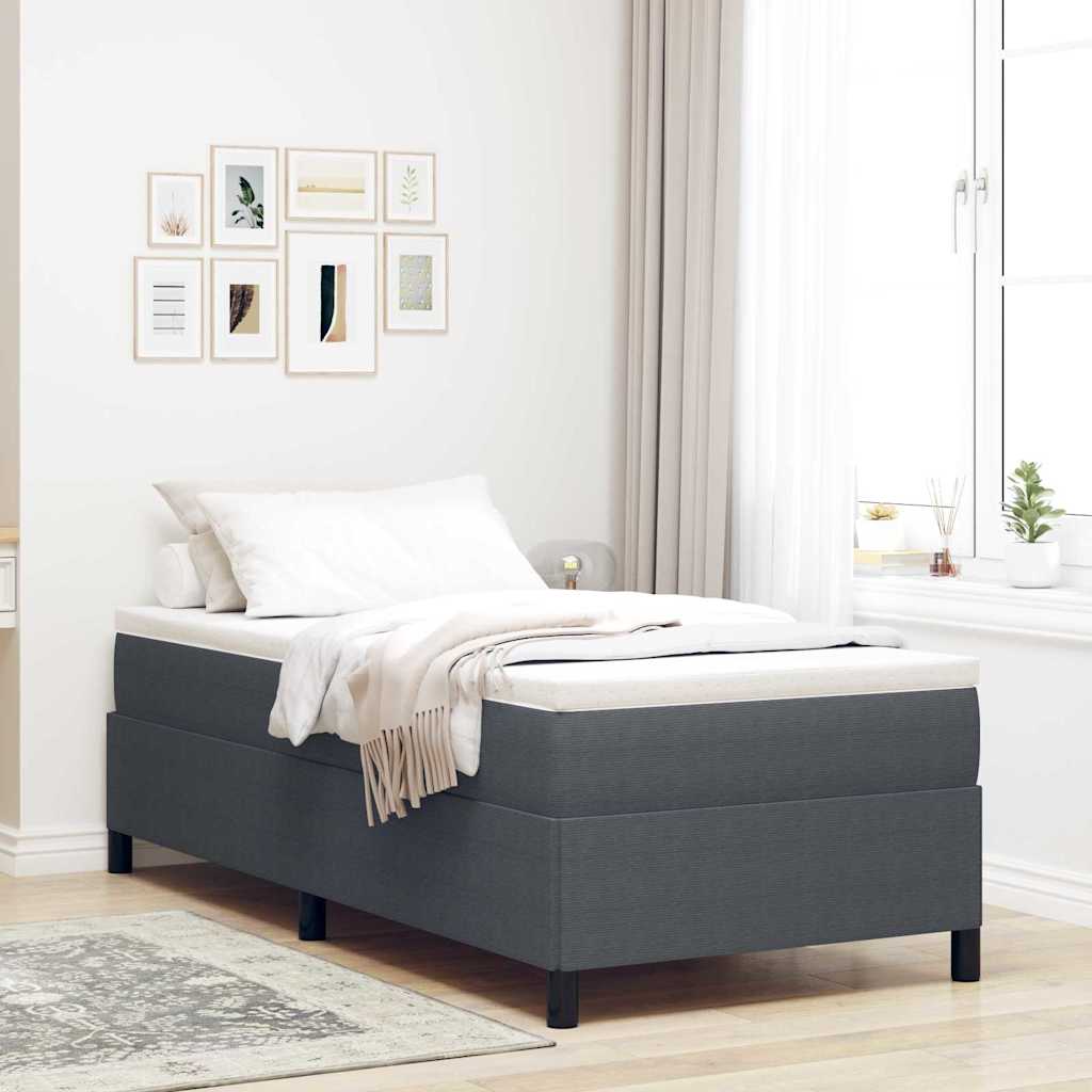 Boxspringbett Dunkelgrau 80 x 200 cm Cordstoff