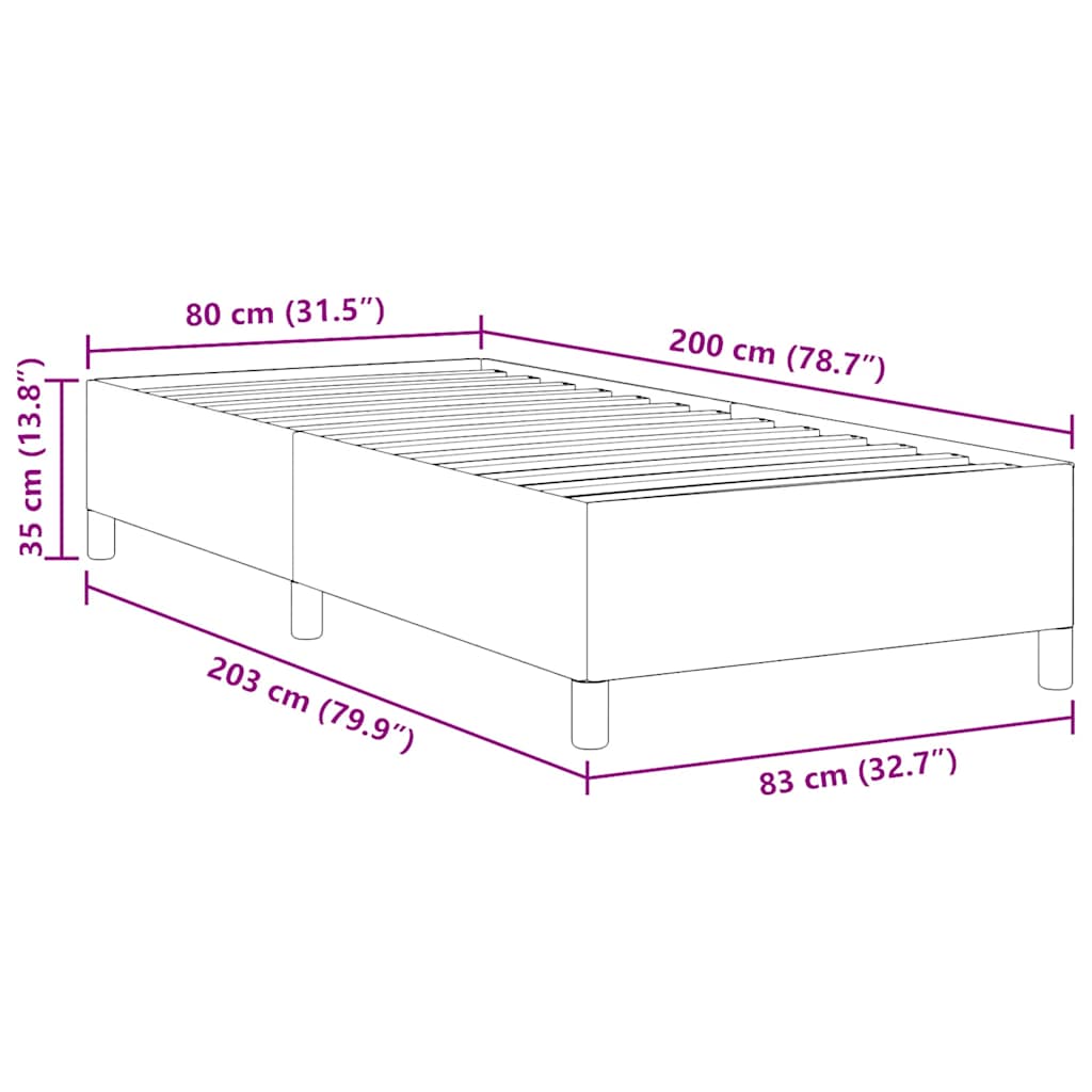 Boxspringbett Dunkelgrau 80 x 200 cm Cordstoff