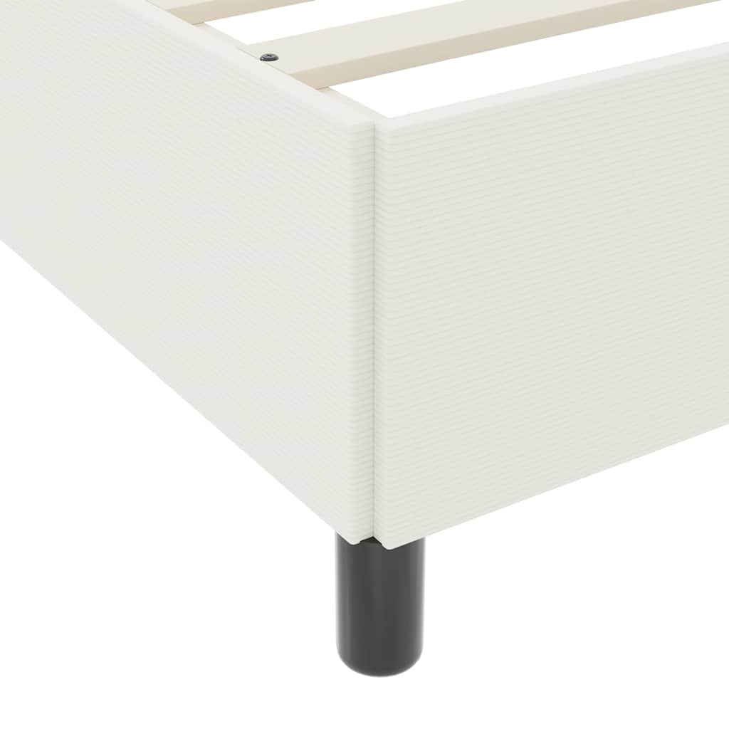 Boxspringbett Creme 80 x 200 cm Cordstoff