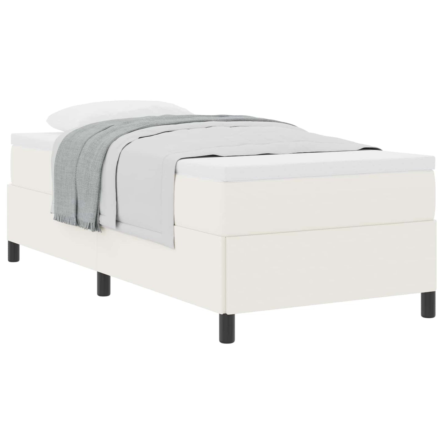 Boxspringbett Creme 80 x 200 cm Cordstoff