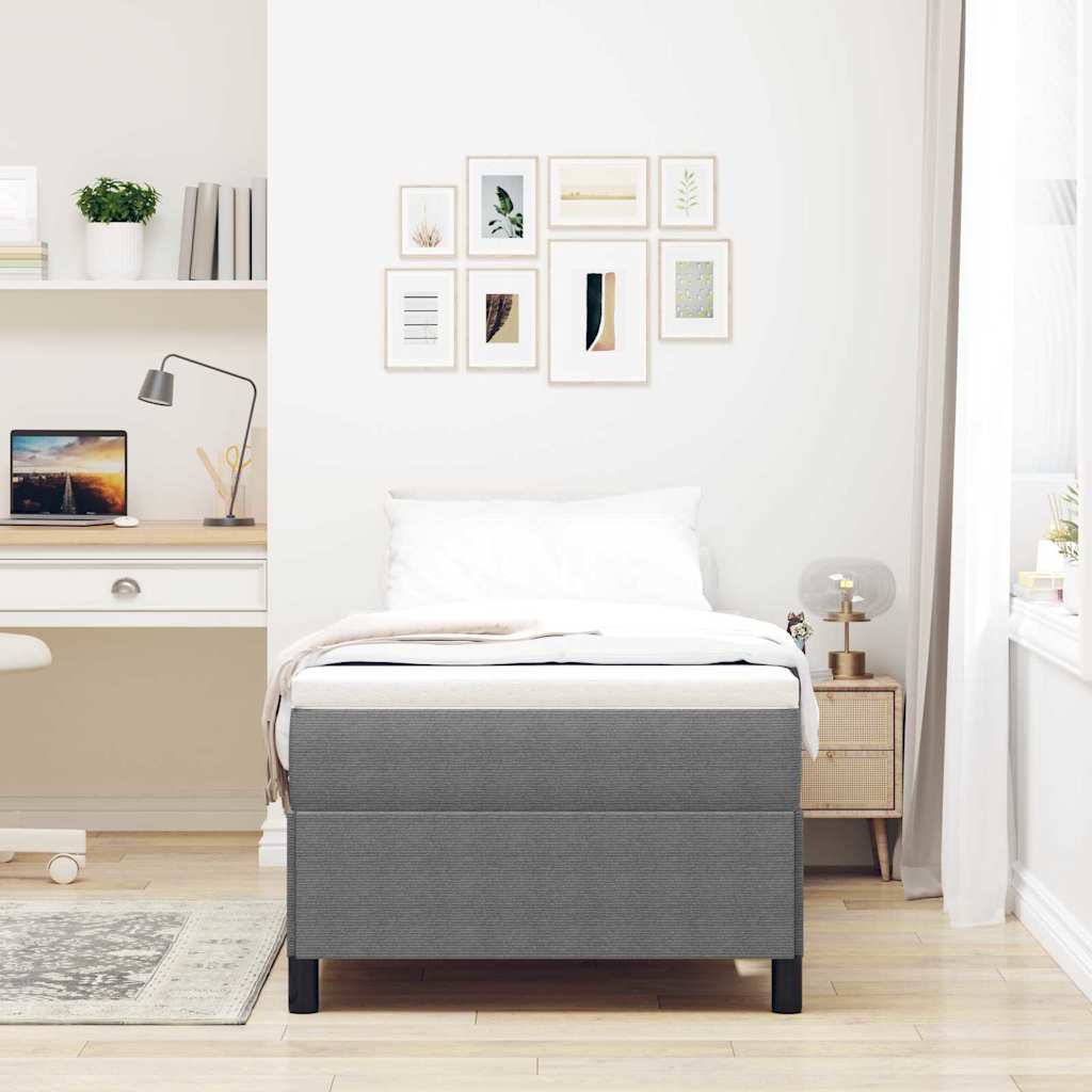 Boxspringbett Hellgrau 90 x 200 cm Cordstoff