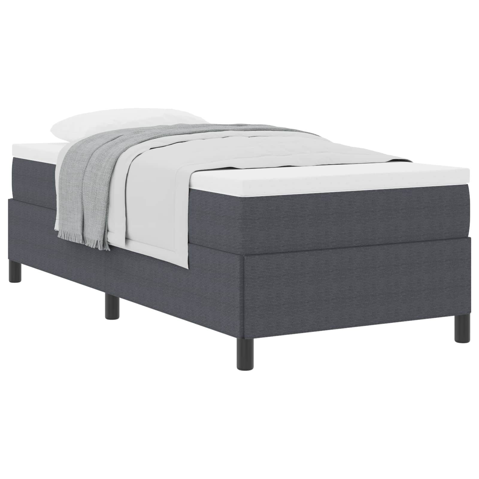 Boxspringbett Dunkelgrau 90 x 200 cm Cordstoff