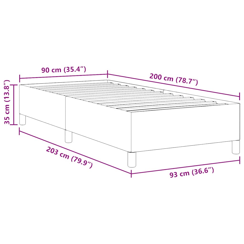 Boxspringbett Dunkelgrau 90 x 200 cm Cordstoff