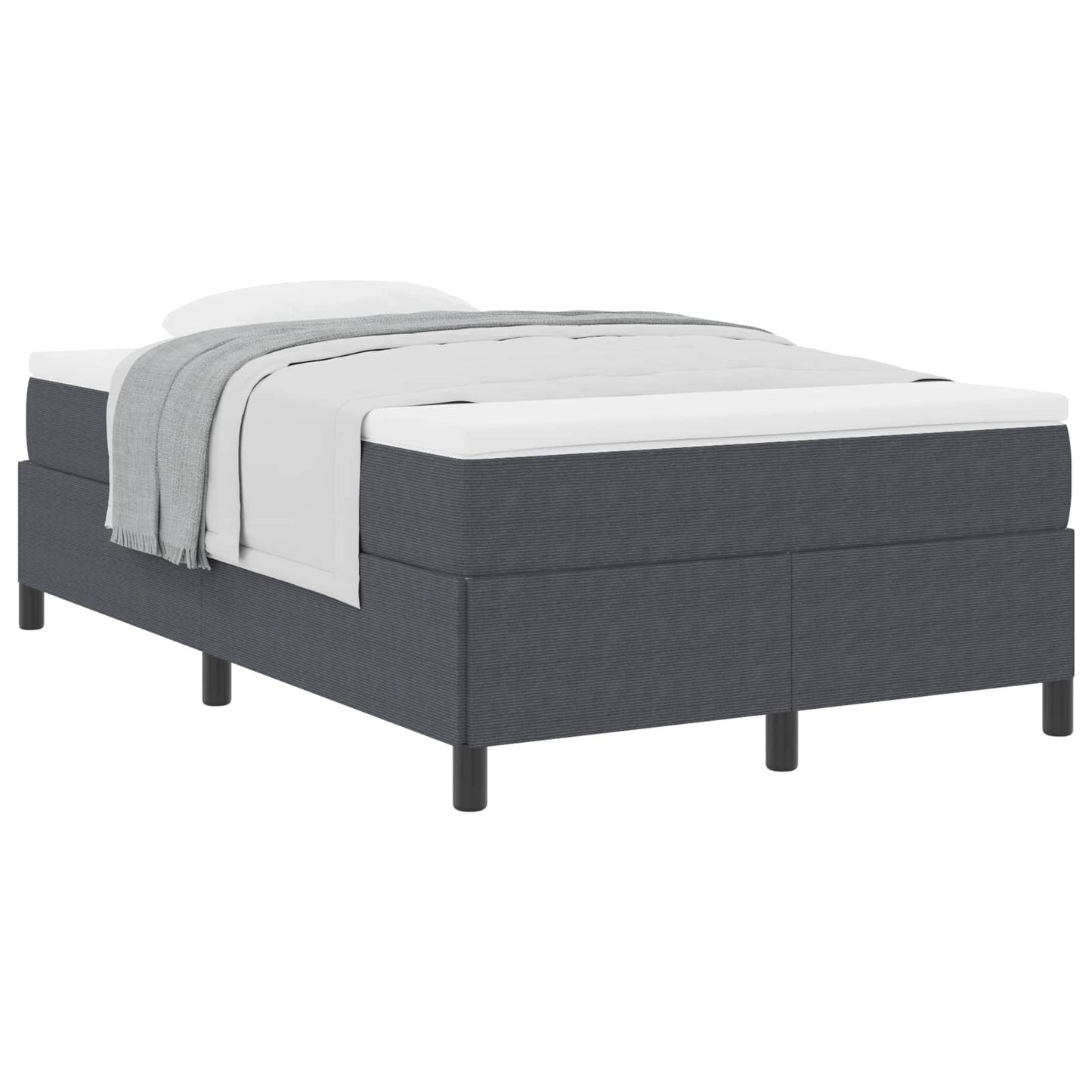 Boxspringbett Dunkelgrau 120 x 200 cm Cordstoff