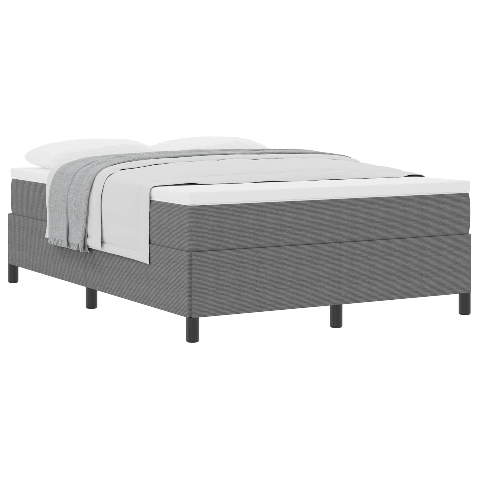 Boxspringbett Hellgrau 140 x 190 cm Cordstoff