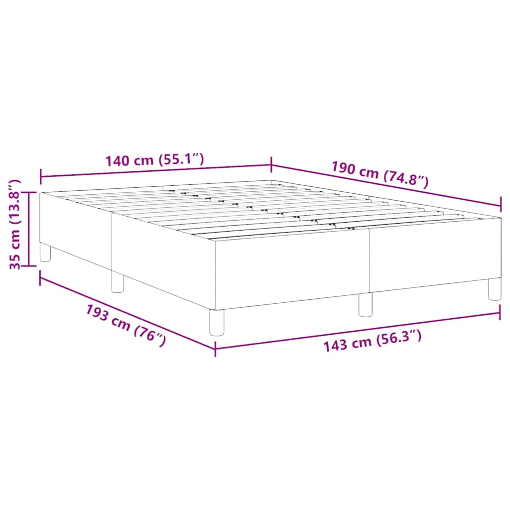Boxspringbett Hellgrau 140 x 190 cm Cordstoff