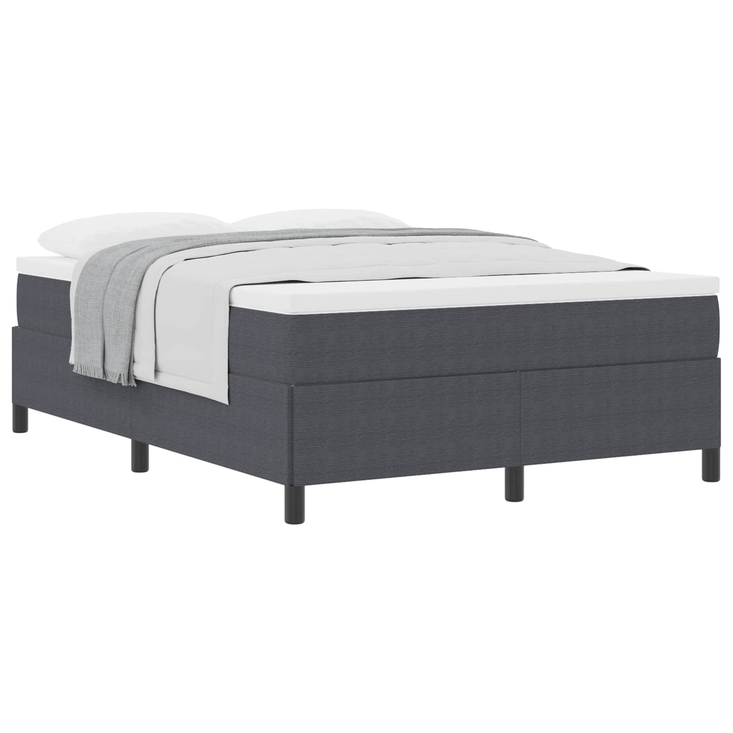 Boxspringbett Dunkelgrau 140 x 190 cm Cordstoff