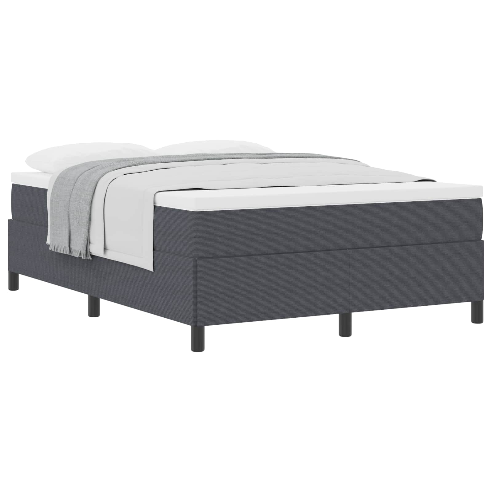 Boxspringbett Dunkelgrau 140 x 190 cm Cordstoff