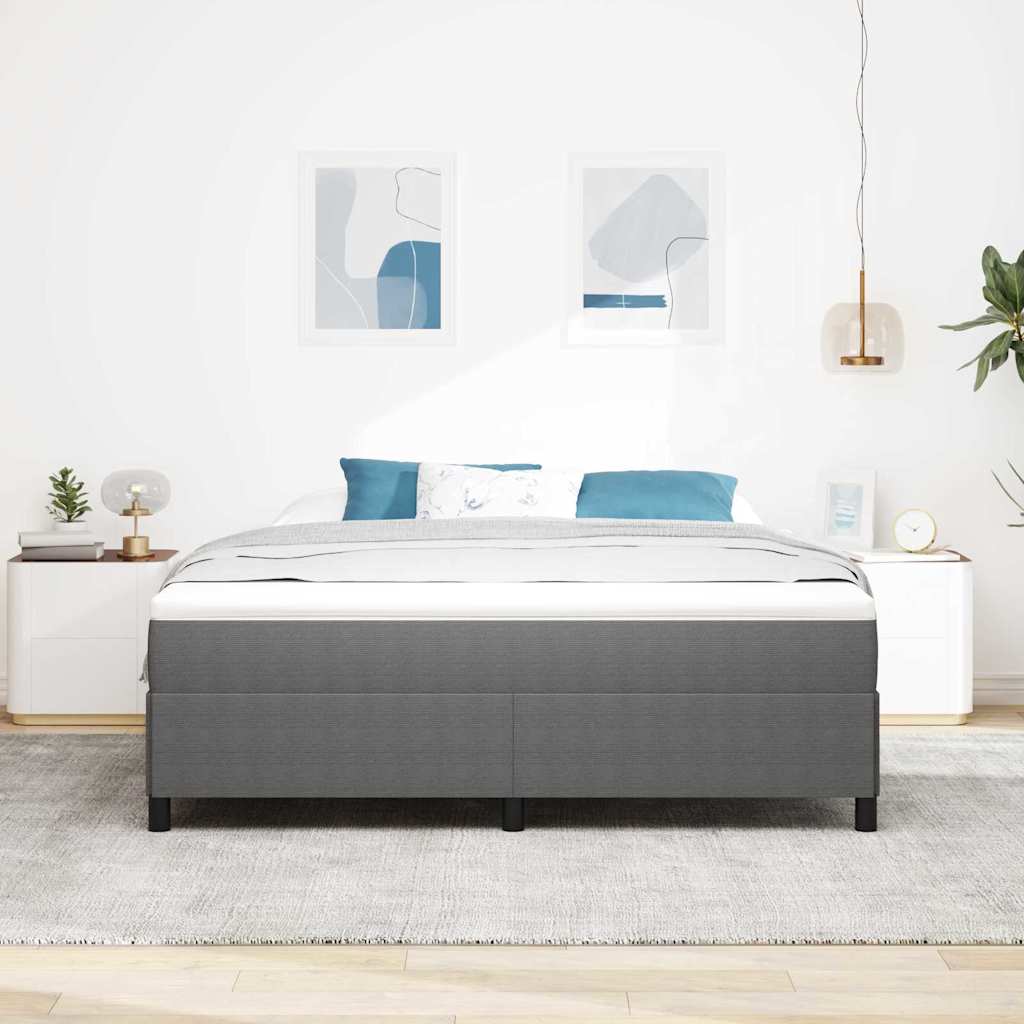 Boxspringbett Hellgrau 180 x 200 cm Cordstoff