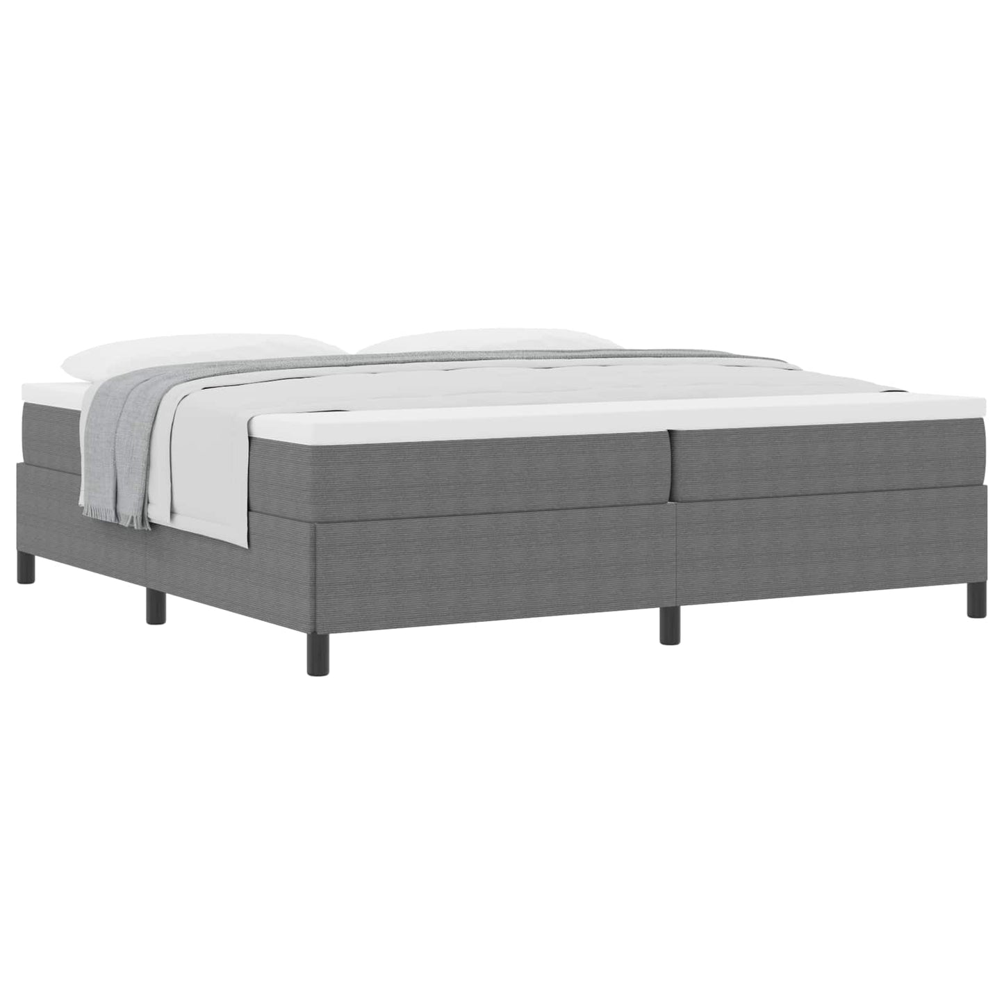 Boxspringbett Hellgrau 200 x 200 cm Cordstoff