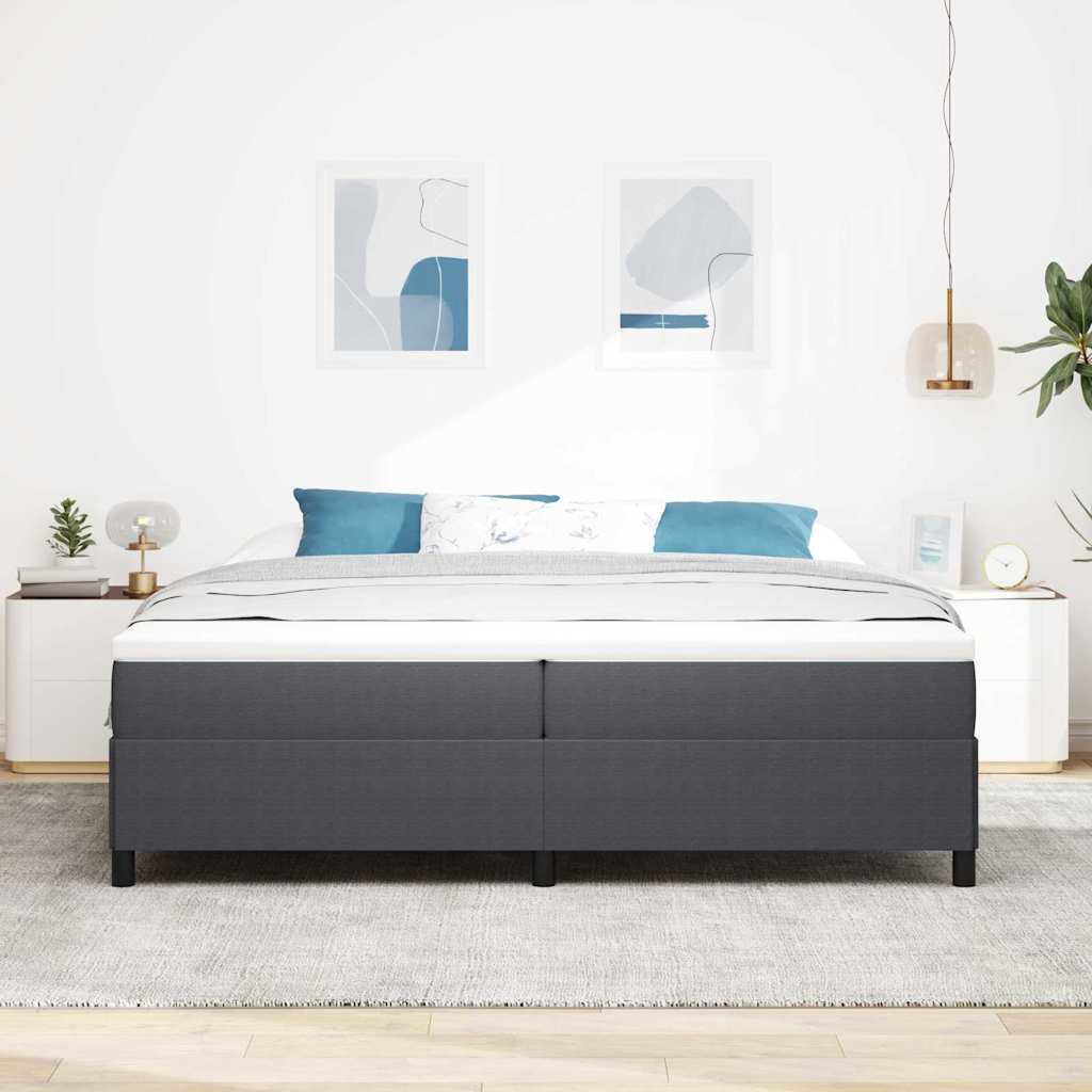 Boxspringbett Dunkelgrau 200 x 200 cm Cordstoff