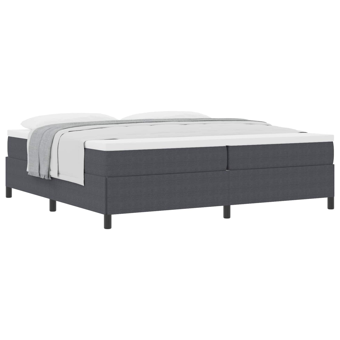 Boxspringbett Dunkelgrau 200 x 200 cm Cordstoff