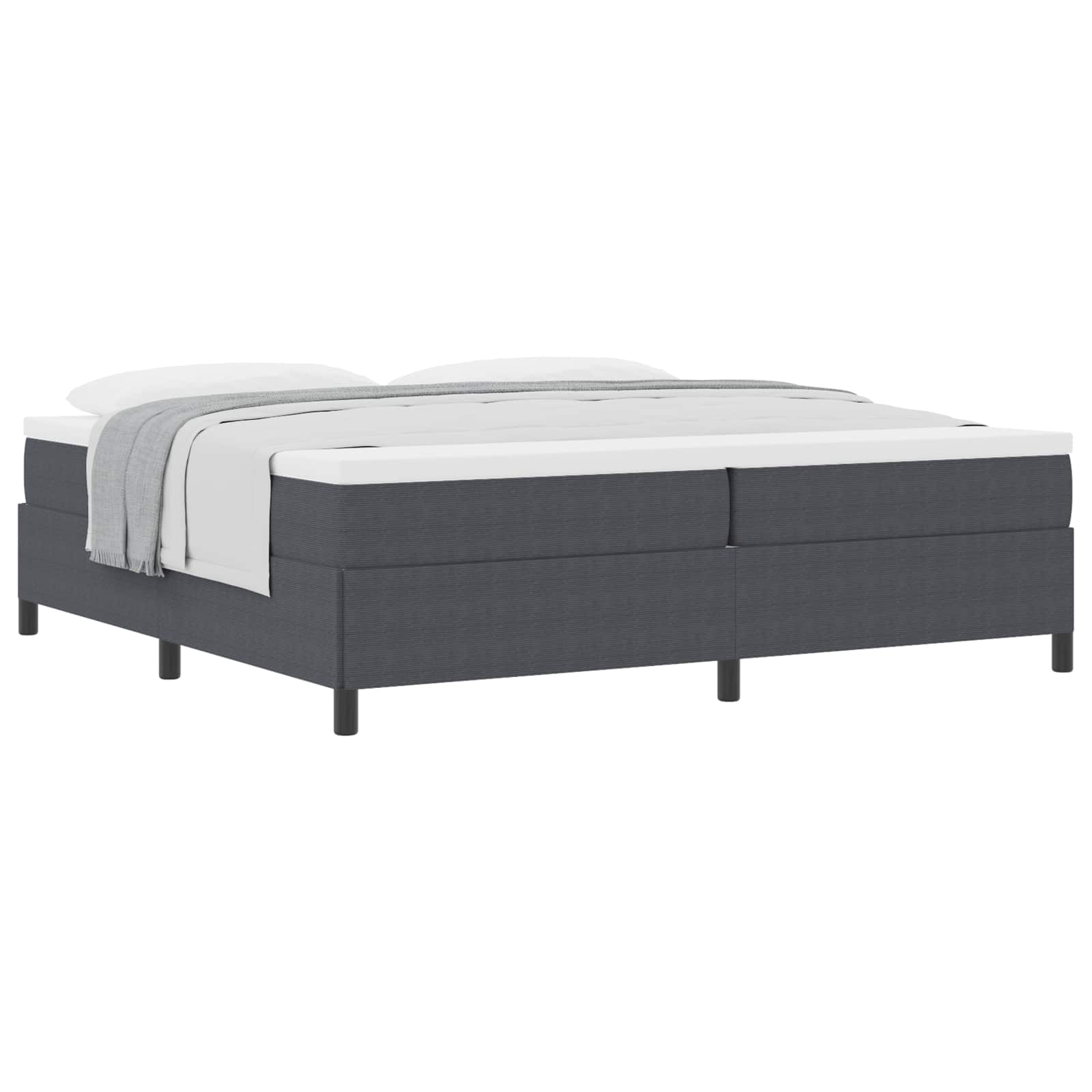 Boxspringbett Dunkelgrau 200 x 200 cm Cordstoff