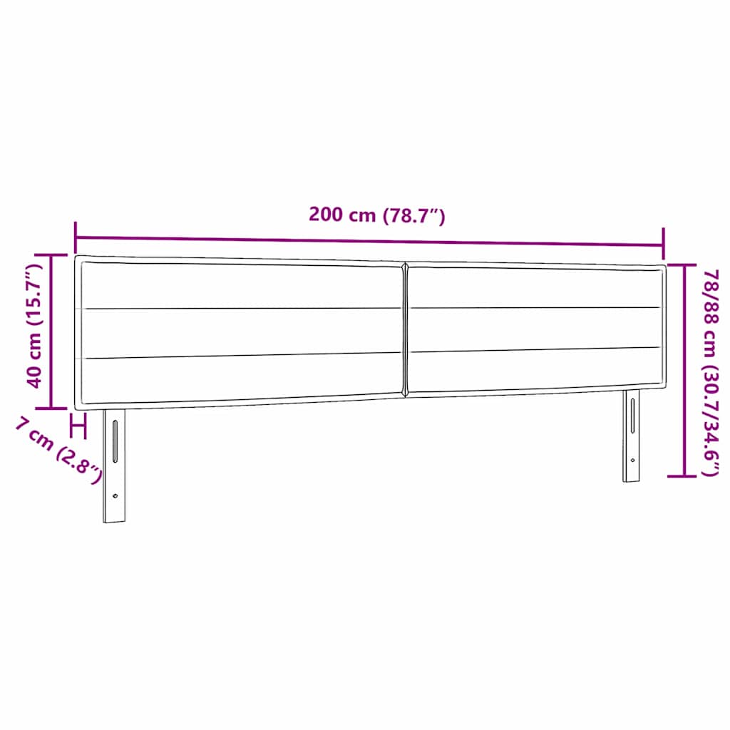 Kopfteil Dunkelgrau 200 cm Stoff