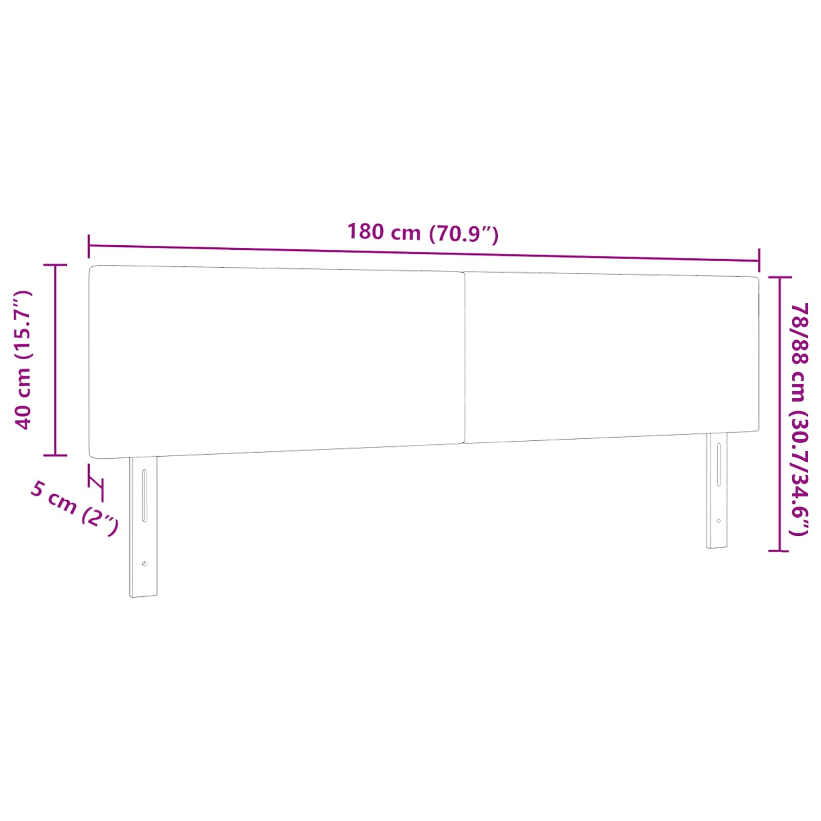 Kopfteil Hellgrau 180 cm Cordstoff