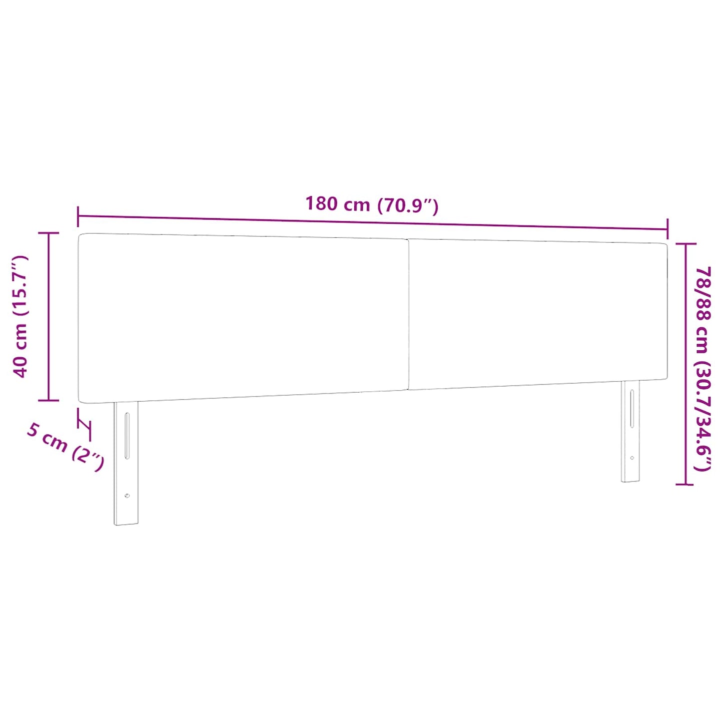 Kopfteil Hellgrün-Grau 180 cm Cordstoff
