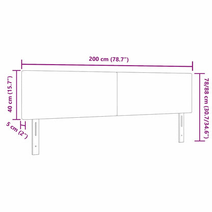 Kopfteil Dunkelgrau 200 cm Cordstoff