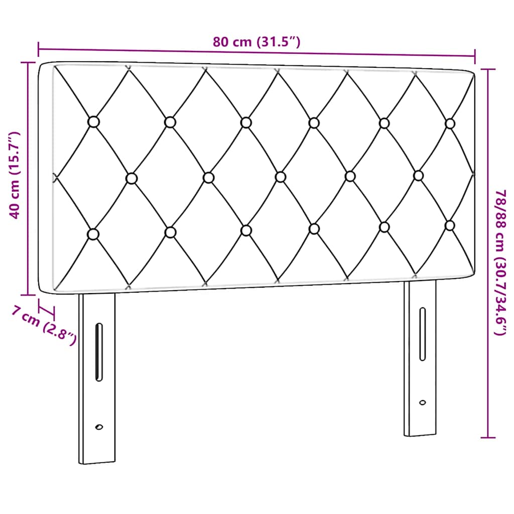Kopfteil Dunkelgrau 80 cm Samt
