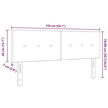 Höhenverstellbares Kopfteil mit Kopfteil Schwarz 144 cm Stoff