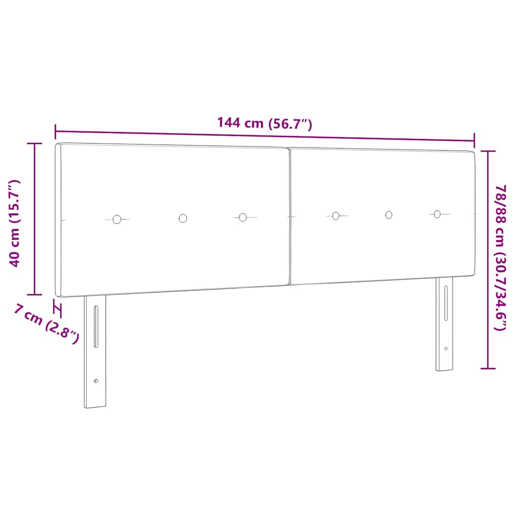 Höhenverstellbares Kopfteil mit Kopfteil Creme 144 cm Stoff