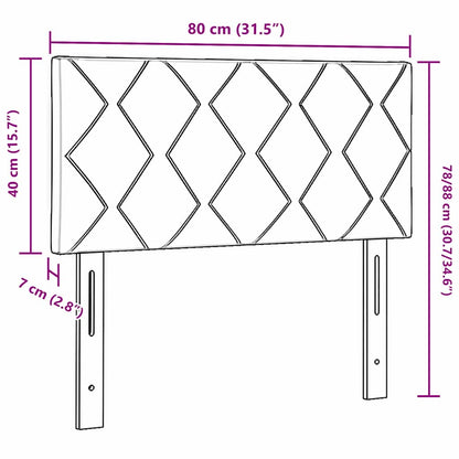 Kopfteil Hellgrau 80 cm Samt