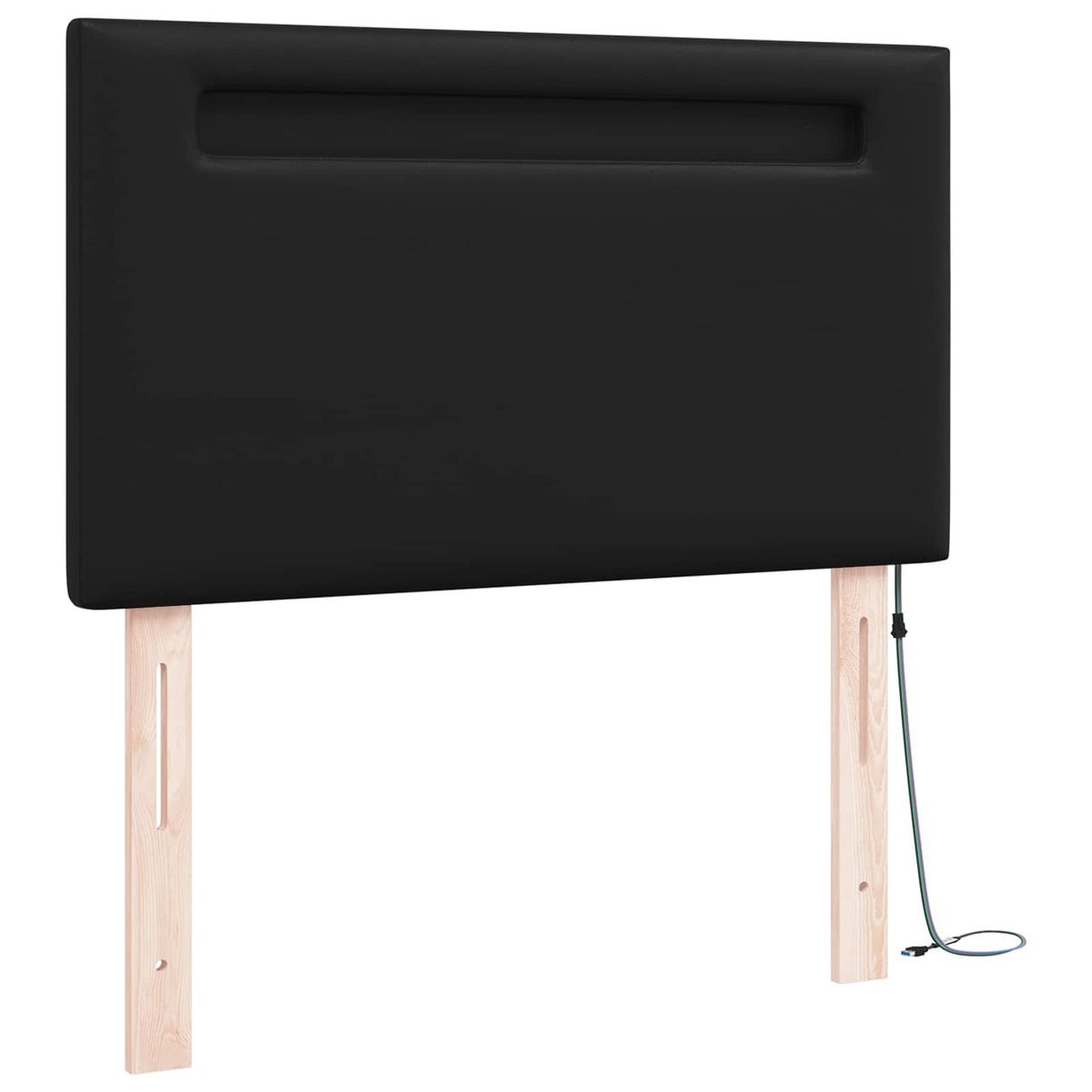 LED Kopfteil Schwarz 90 cm Kunstleder
