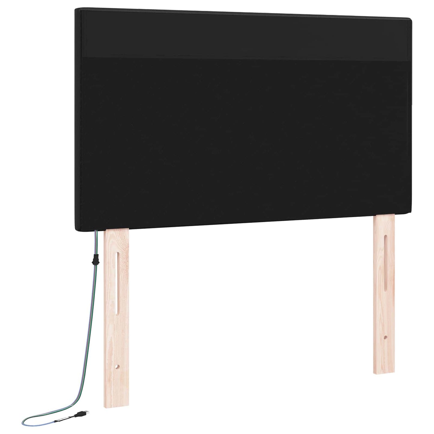LED Kopfteil Schwarz 90 cm Kunstleder