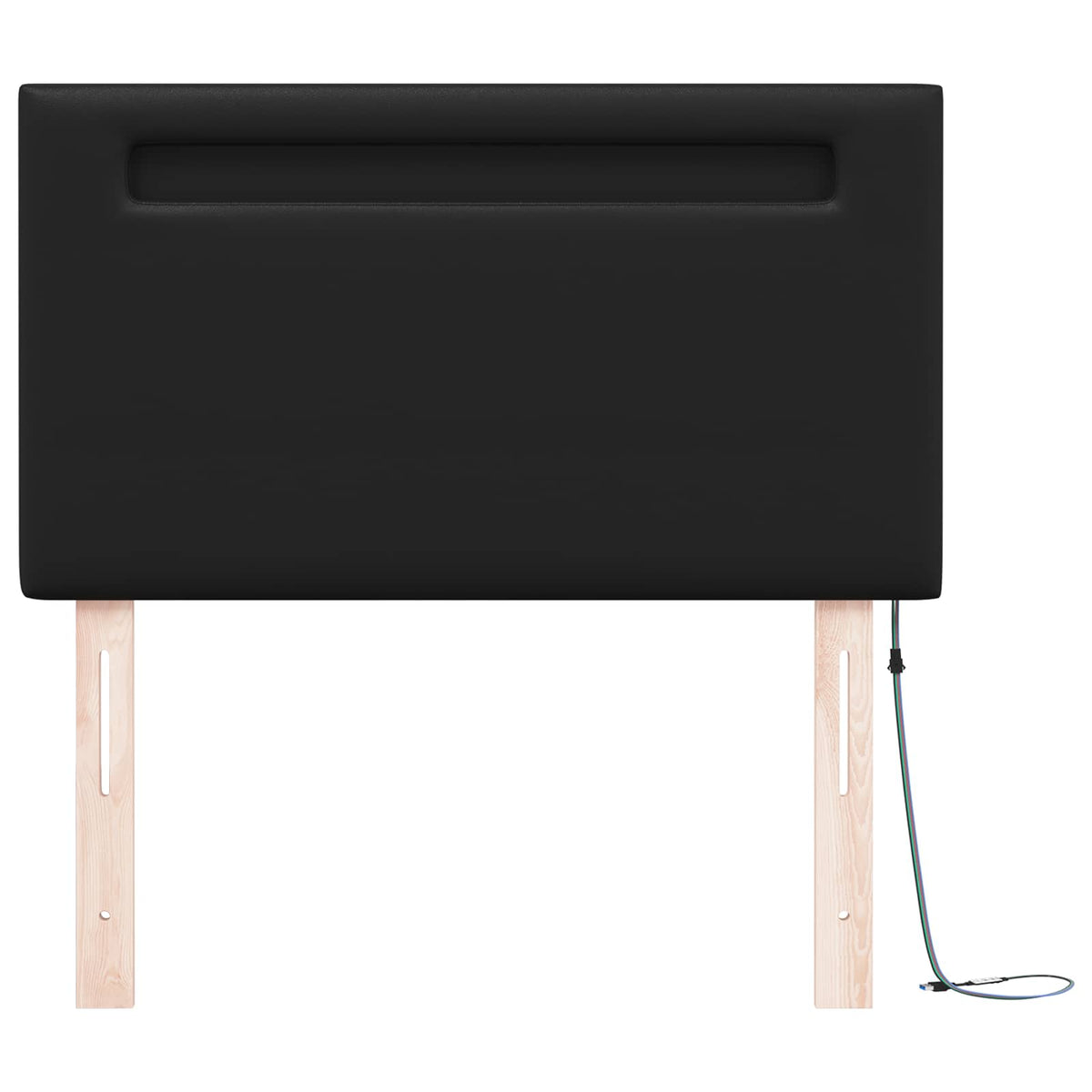 LED Kopfteil Schwarz 90 cm Kunstleder